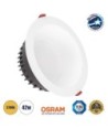 GLOBOSTAR® PANELCO 60196 Χωνευτό Downlight Panel Οροφής LED 42W 4830lm 60° AC 220-240V IP20 Θερμό Λευκό 2700K - Osram COB Chip & TÜV SÜD Driver - Λευκό Γαλακτερό - Μ22 x Π22 x Υ9.5cm - Q20cm - 5 Χρόνια Εγγύηση